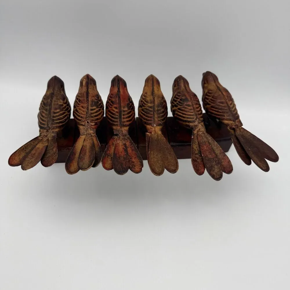 Rustic Bird Metal Napkin Rings Set of 6 - Farmhouse Table Decor Z Gallerie